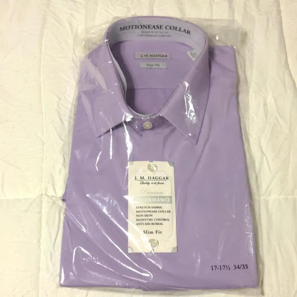 haggar dress shirts slim fit Haggar Wrinkle Free Slim Fit Dress Shirt in Black main image 0
